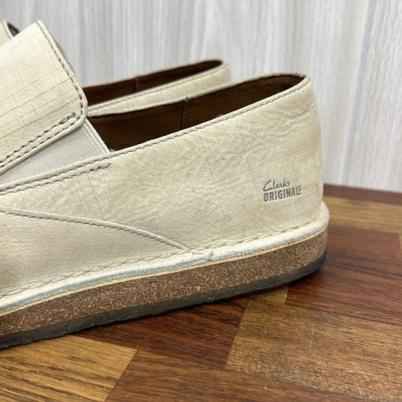 Clarks Originals Men 12 Loafers Berber Slip On‎ Comfort Cream Ivory Low Top Shoe - Picture 2 of 8